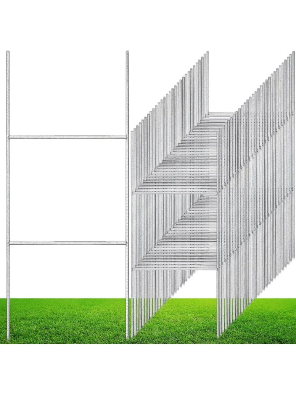100 Pcs Yard Sign Stakes - Durable 16.5'' H Frame Wire for Outdoor Displays